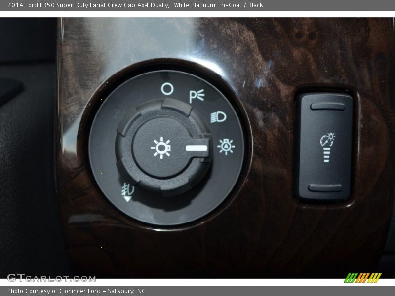White Platinum Tri-Coat / Black 2014 Ford F350 Super Duty Lariat Crew Cab 4x4 Dually