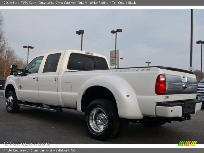 White Platinum Tri-Coat / Black 2014 Ford F350 Super Duty Lariat Crew Cab 4x4 Dually