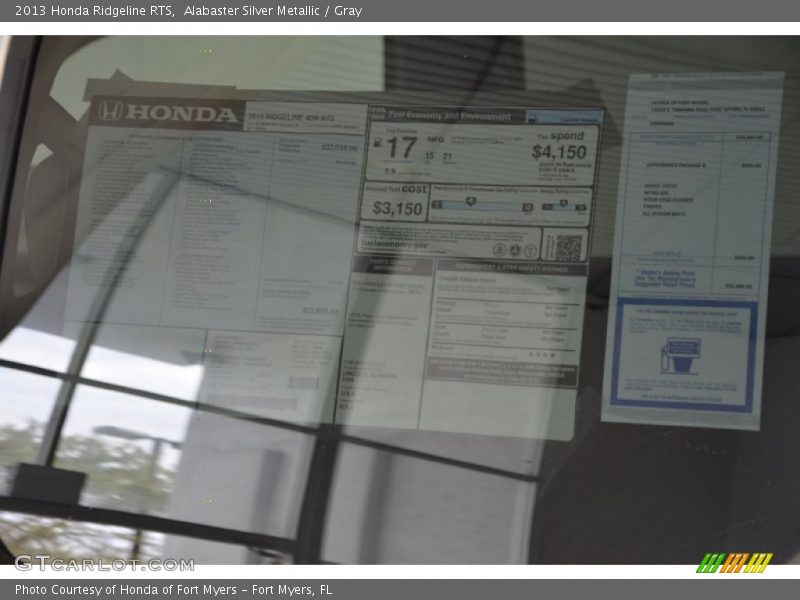 Alabaster Silver Metallic / Gray 2013 Honda Ridgeline RTS