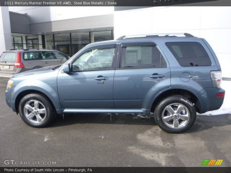 Steel Blue Metallic / Stone 2011 Mercury Mariner Premier V6 AWD