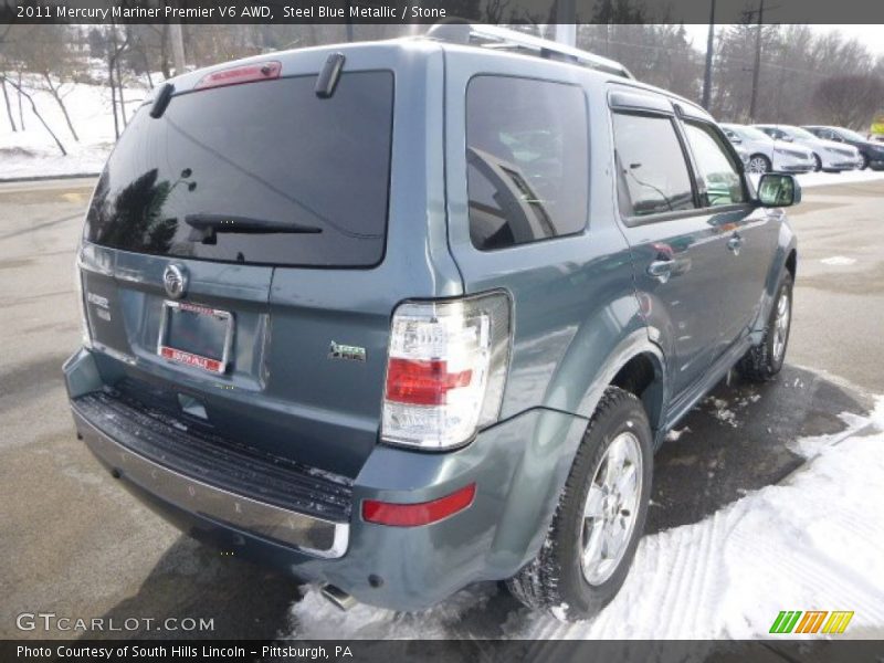 Steel Blue Metallic / Stone 2011 Mercury Mariner Premier V6 AWD