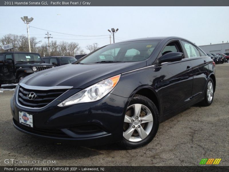 Pacific Blue Pearl / Gray 2011 Hyundai Sonata GLS