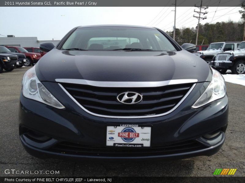 Pacific Blue Pearl / Gray 2011 Hyundai Sonata GLS