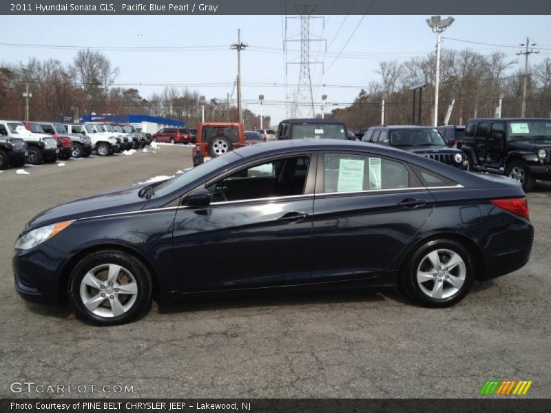 Pacific Blue Pearl / Gray 2011 Hyundai Sonata GLS