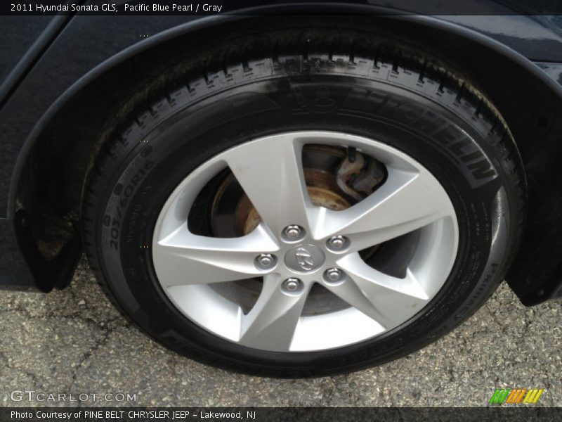 Pacific Blue Pearl / Gray 2011 Hyundai Sonata GLS