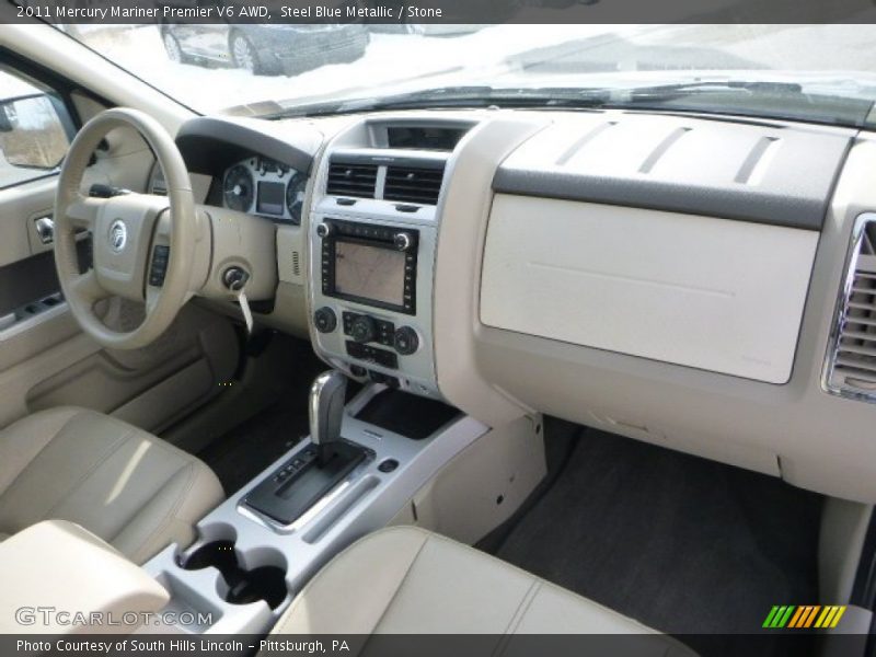 Steel Blue Metallic / Stone 2011 Mercury Mariner Premier V6 AWD