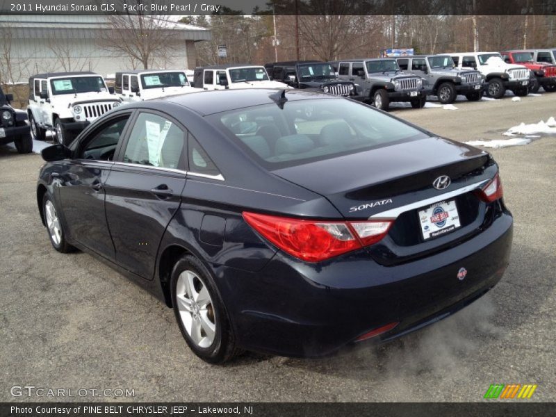 Pacific Blue Pearl / Gray 2011 Hyundai Sonata GLS