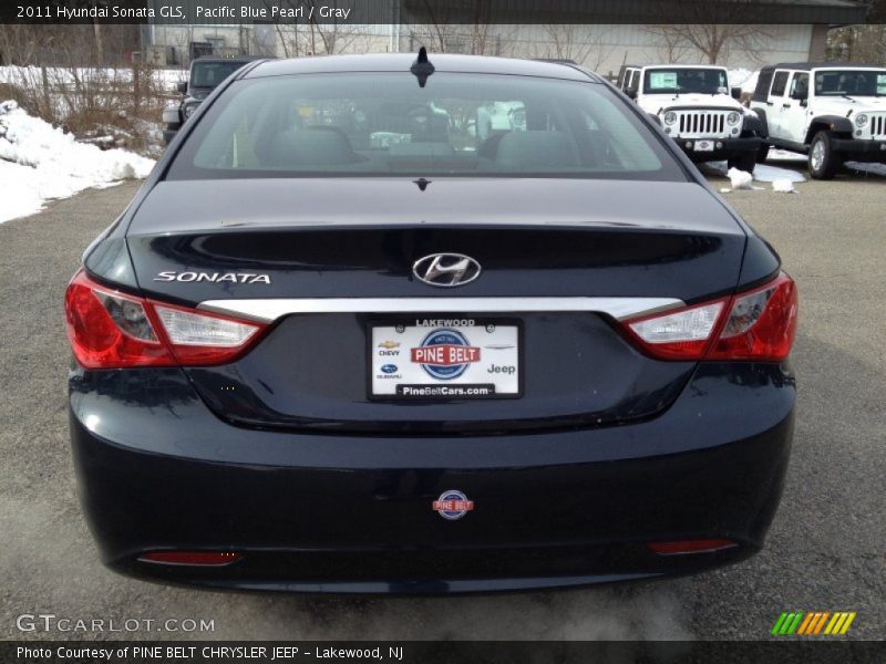 Pacific Blue Pearl / Gray 2011 Hyundai Sonata GLS