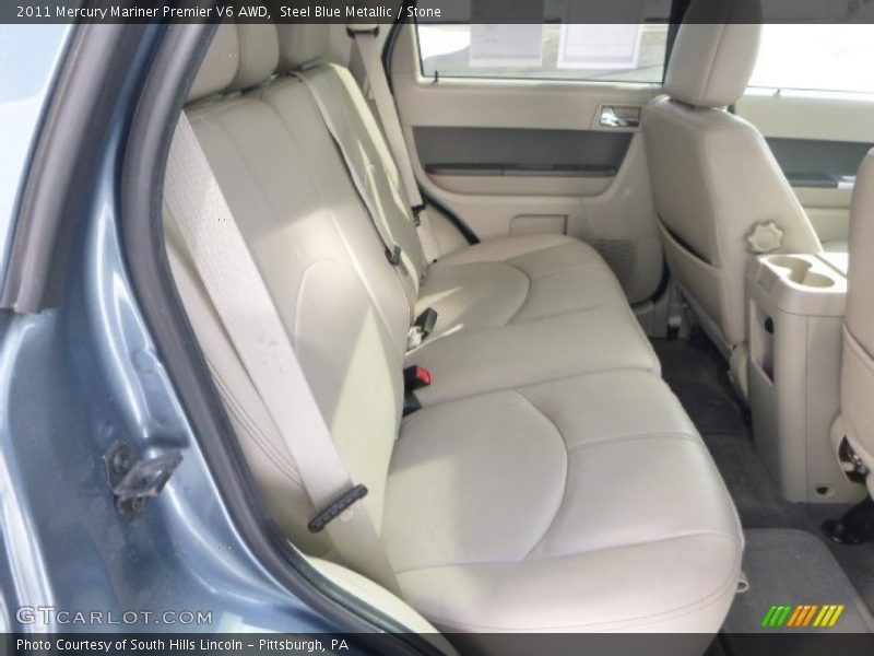 Steel Blue Metallic / Stone 2011 Mercury Mariner Premier V6 AWD