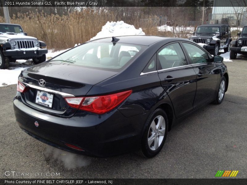Pacific Blue Pearl / Gray 2011 Hyundai Sonata GLS