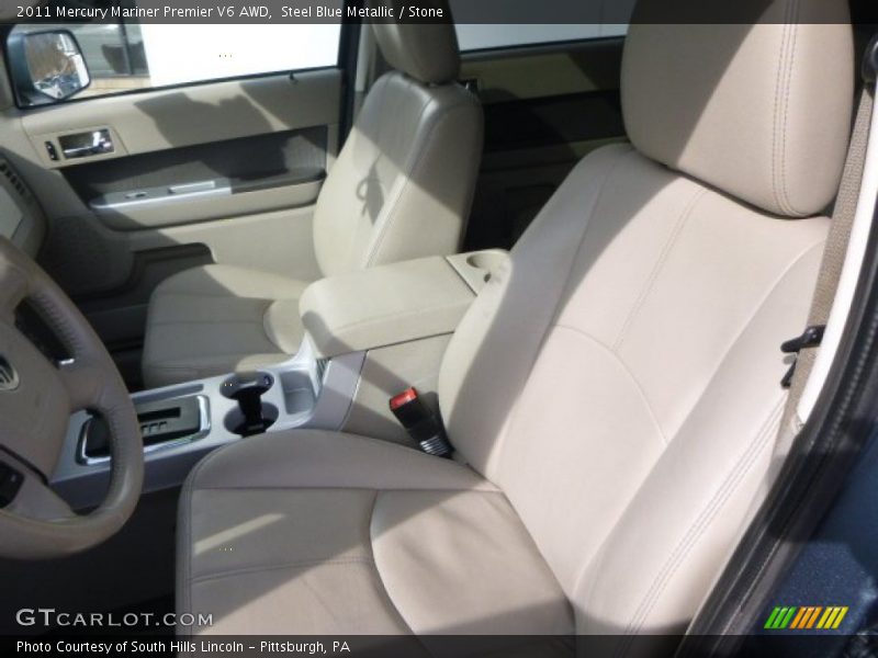 Steel Blue Metallic / Stone 2011 Mercury Mariner Premier V6 AWD