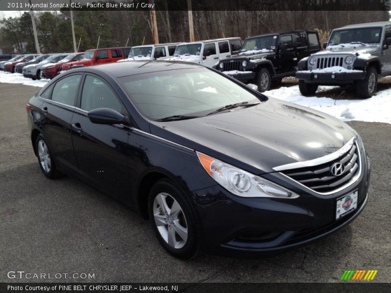 Pacific Blue Pearl / Gray 2011 Hyundai Sonata GLS