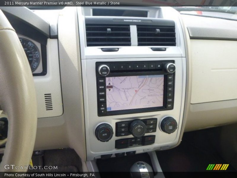 Steel Blue Metallic / Stone 2011 Mercury Mariner Premier V6 AWD
