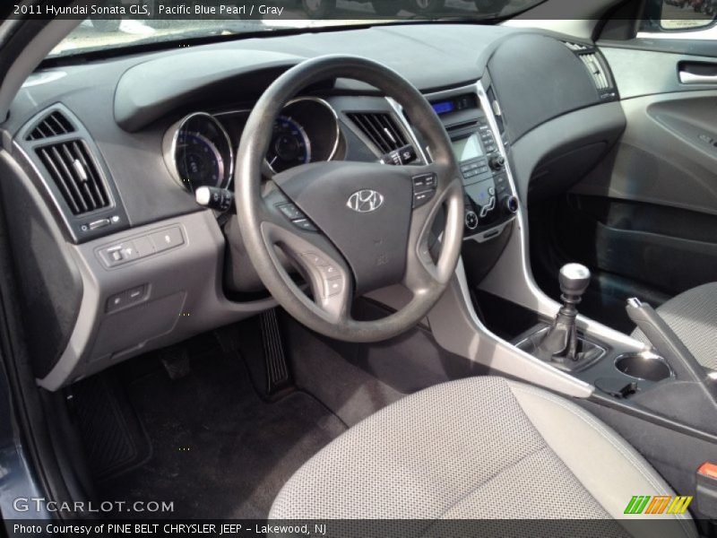 Pacific Blue Pearl / Gray 2011 Hyundai Sonata GLS