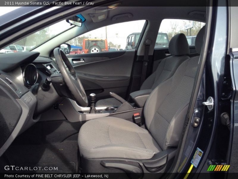 Pacific Blue Pearl / Gray 2011 Hyundai Sonata GLS