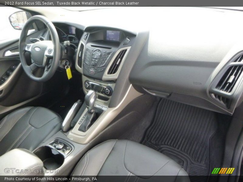 Tuxedo Black Metallic / Charcoal Black Leather 2012 Ford Focus SEL Sedan