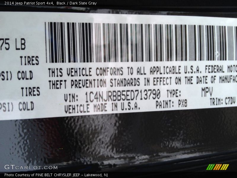 Black / Dark Slate Gray 2014 Jeep Patriot Sport 4x4