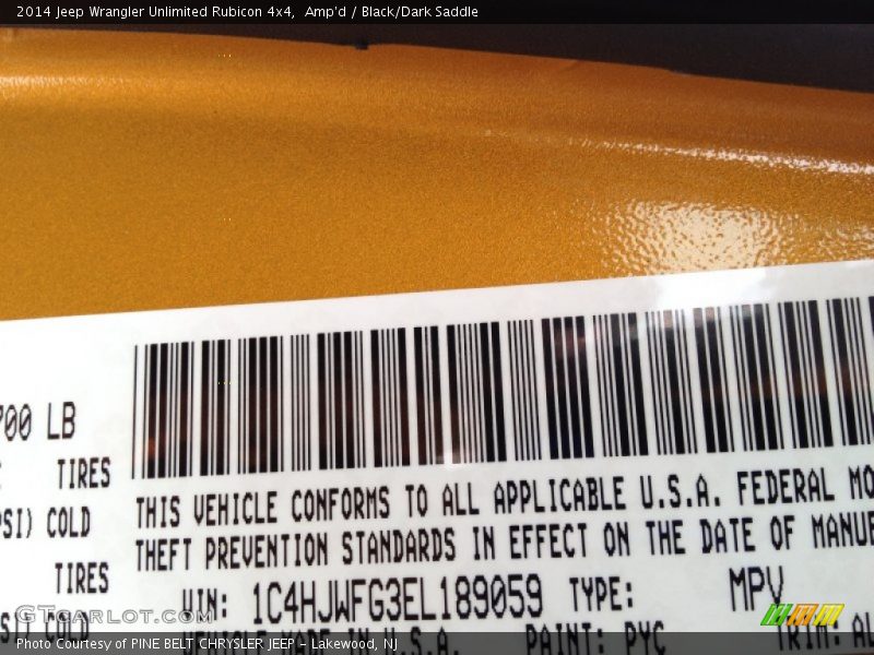 Amp'd / Black/Dark Saddle 2014 Jeep Wrangler Unlimited Rubicon 4x4