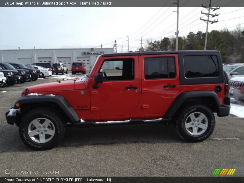 Flame Red / Black 2014 Jeep Wrangler Unlimited Sport 4x4