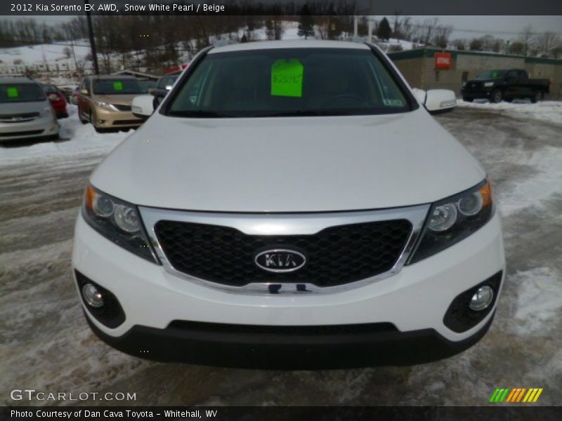 Snow White Pearl / Beige 2012 Kia Sorento EX AWD