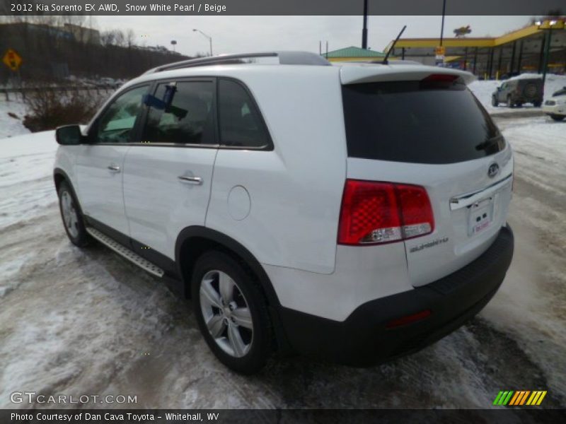 Snow White Pearl / Beige 2012 Kia Sorento EX AWD