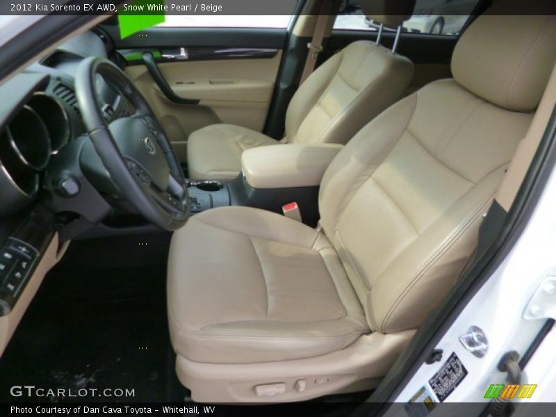 Snow White Pearl / Beige 2012 Kia Sorento EX AWD