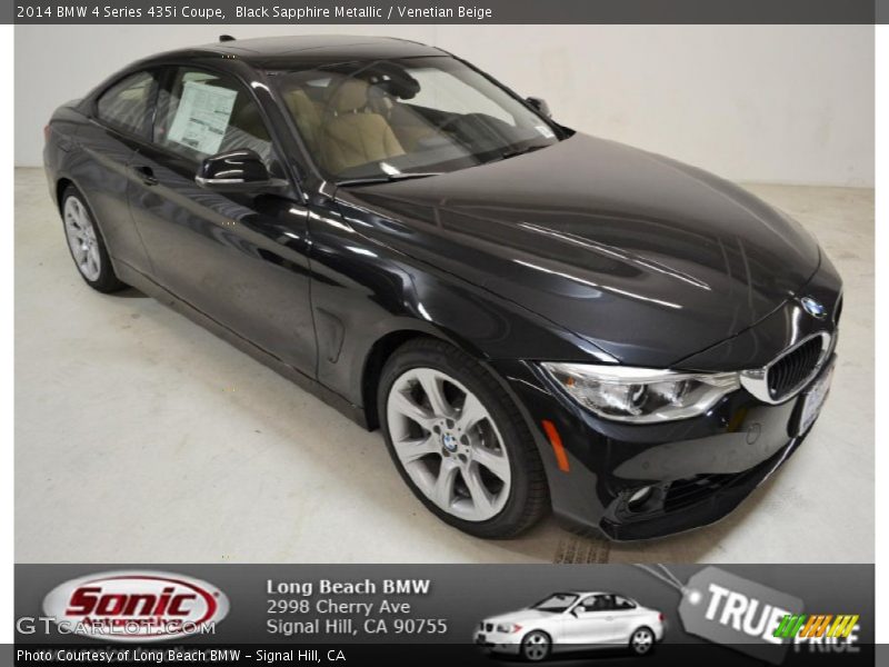 Black Sapphire Metallic / Venetian Beige 2014 BMW 4 Series 435i Coupe