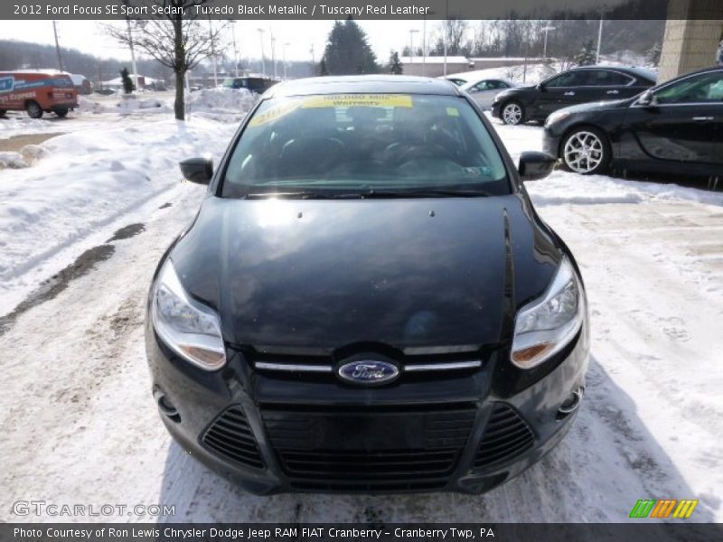 Tuxedo Black Metallic / Tuscany Red Leather 2012 Ford Focus SE Sport Sedan