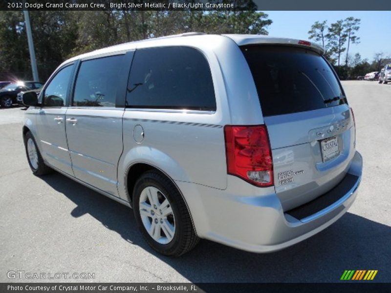 Bright Silver Metallic / Black/Light Graystone 2012 Dodge Grand Caravan Crew