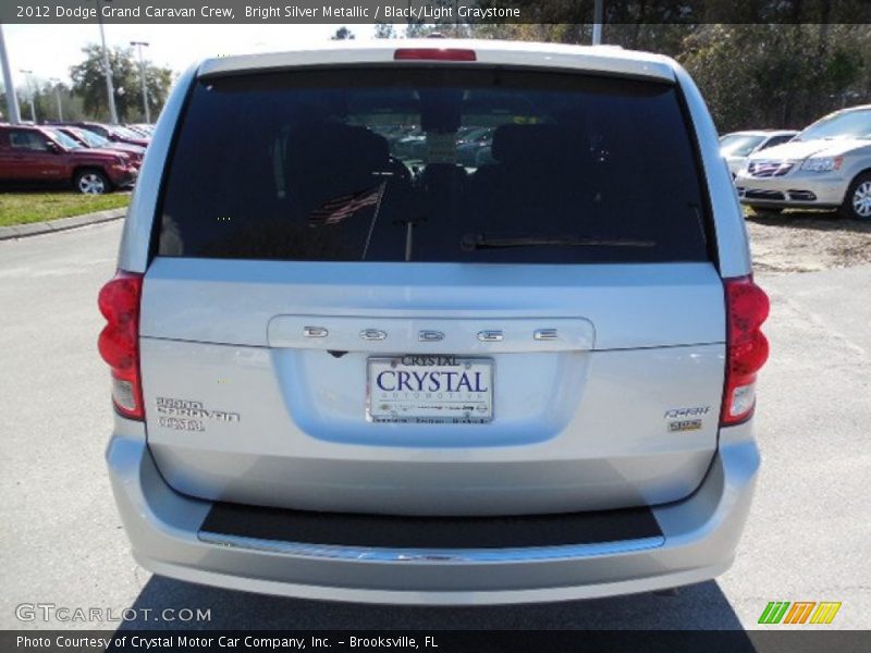 Bright Silver Metallic / Black/Light Graystone 2012 Dodge Grand Caravan Crew