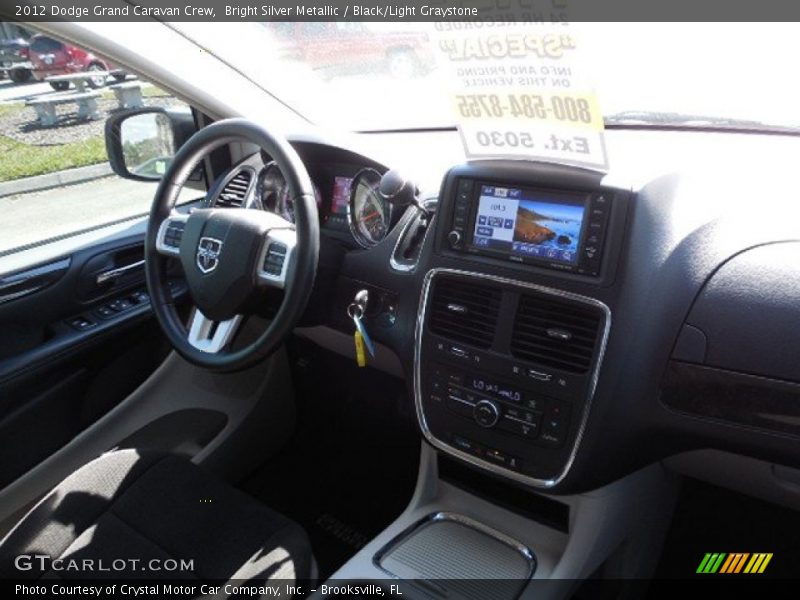 Bright Silver Metallic / Black/Light Graystone 2012 Dodge Grand Caravan Crew
