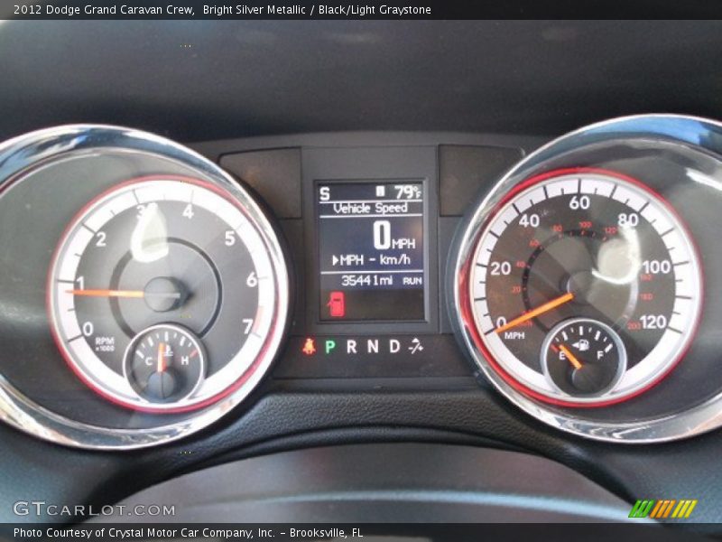 Bright Silver Metallic / Black/Light Graystone 2012 Dodge Grand Caravan Crew