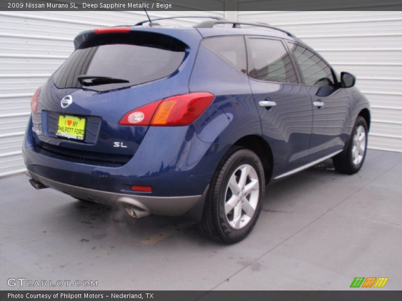 Deep Sapphire Metallic / Beige 2009 Nissan Murano SL