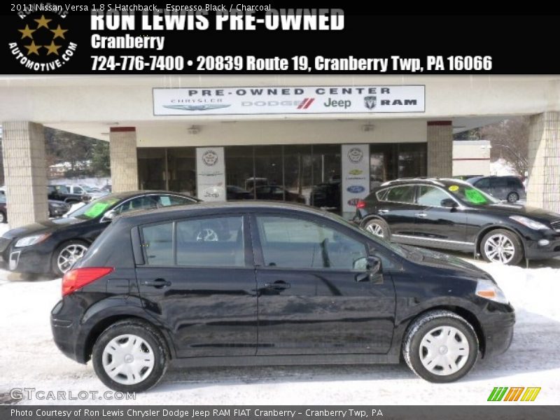 Espresso Black / Charcoal 2011 Nissan Versa 1.8 S Hatchback
