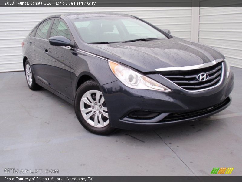 Pacific Blue Pearl / Gray 2013 Hyundai Sonata GLS