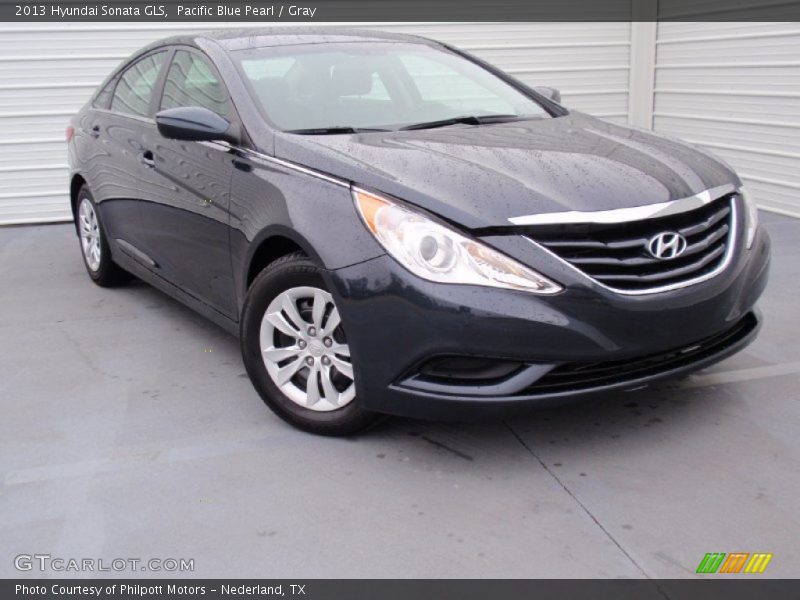 Pacific Blue Pearl / Gray 2013 Hyundai Sonata GLS