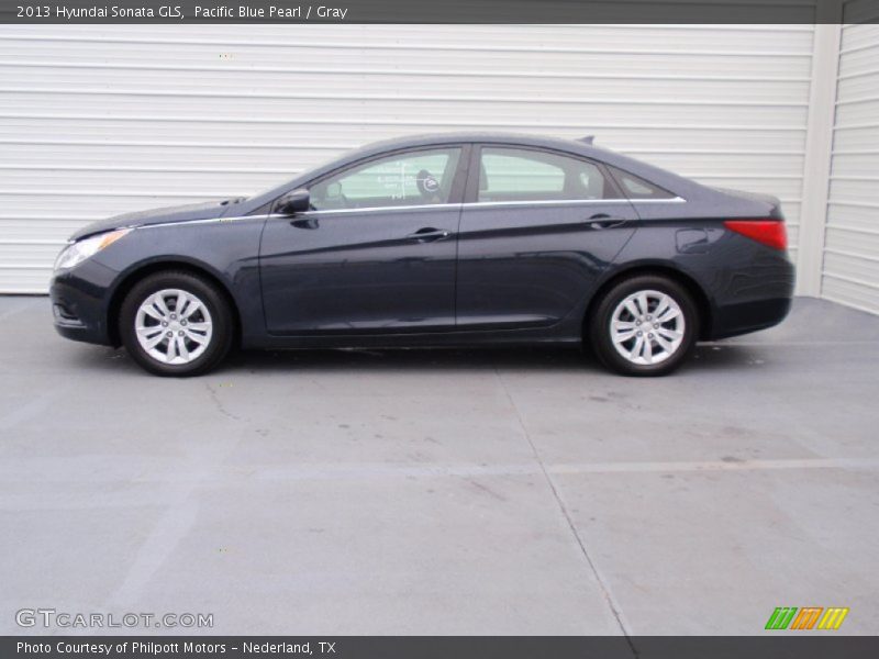 Pacific Blue Pearl / Gray 2013 Hyundai Sonata GLS