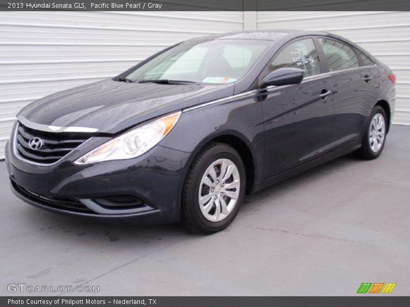 Pacific Blue Pearl / Gray 2013 Hyundai Sonata GLS