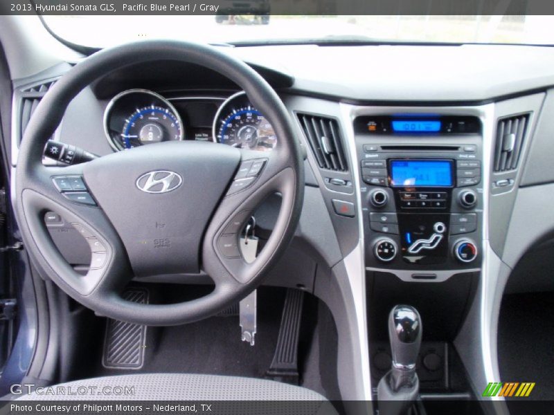 Pacific Blue Pearl / Gray 2013 Hyundai Sonata GLS