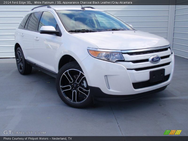 White Platinum / SEL Appearance Charcoal Black Leather/Gray Alcantara 2014 Ford Edge SEL