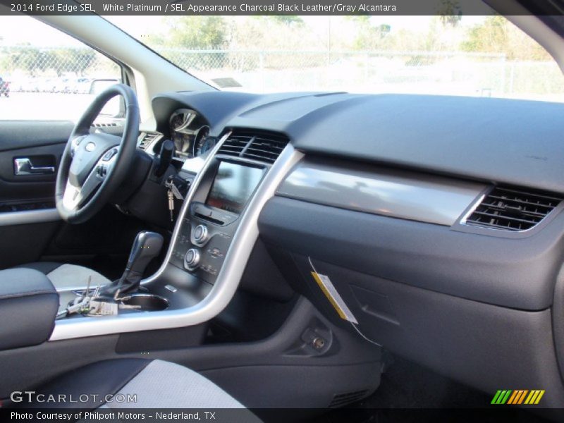 White Platinum / SEL Appearance Charcoal Black Leather/Gray Alcantara 2014 Ford Edge SEL