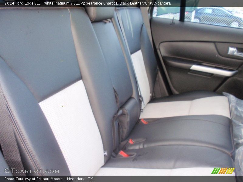 White Platinum / SEL Appearance Charcoal Black Leather/Gray Alcantara 2014 Ford Edge SEL