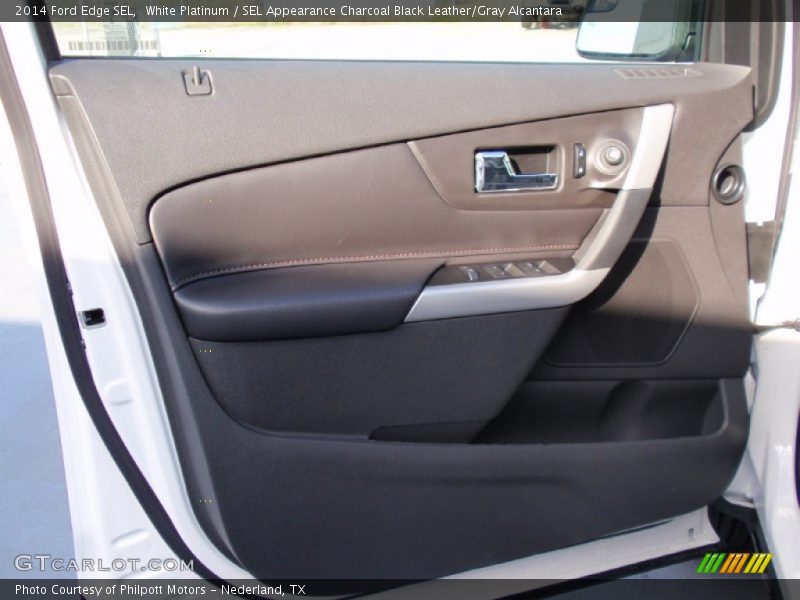 White Platinum / SEL Appearance Charcoal Black Leather/Gray Alcantara 2014 Ford Edge SEL