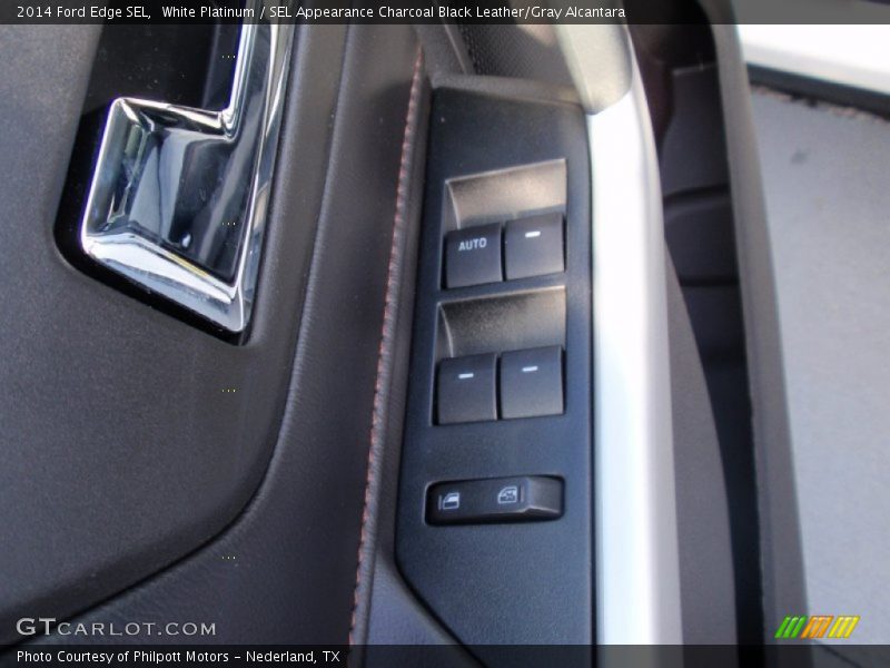 White Platinum / SEL Appearance Charcoal Black Leather/Gray Alcantara 2014 Ford Edge SEL