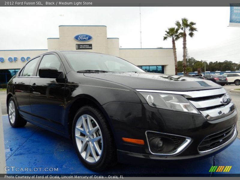 Black / Medium Light Stone 2012 Ford Fusion SEL