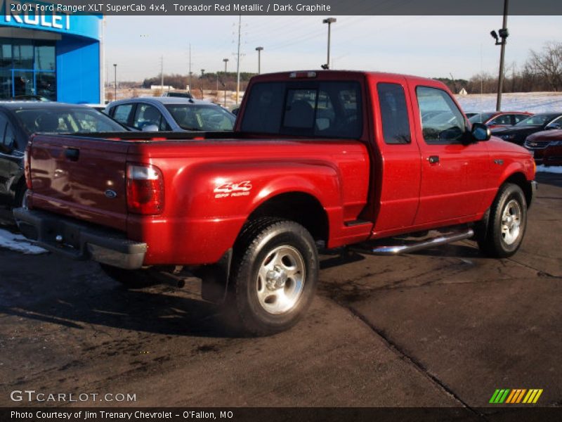 Toreador Red Metallic / Dark Graphite 2001 Ford Ranger XLT SuperCab 4x4