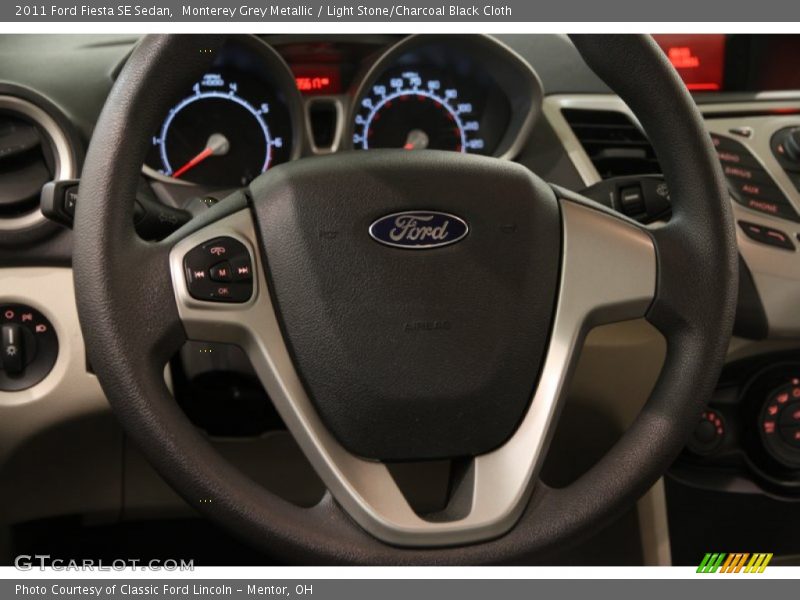 Monterey Grey Metallic / Light Stone/Charcoal Black Cloth 2011 Ford Fiesta SE Sedan