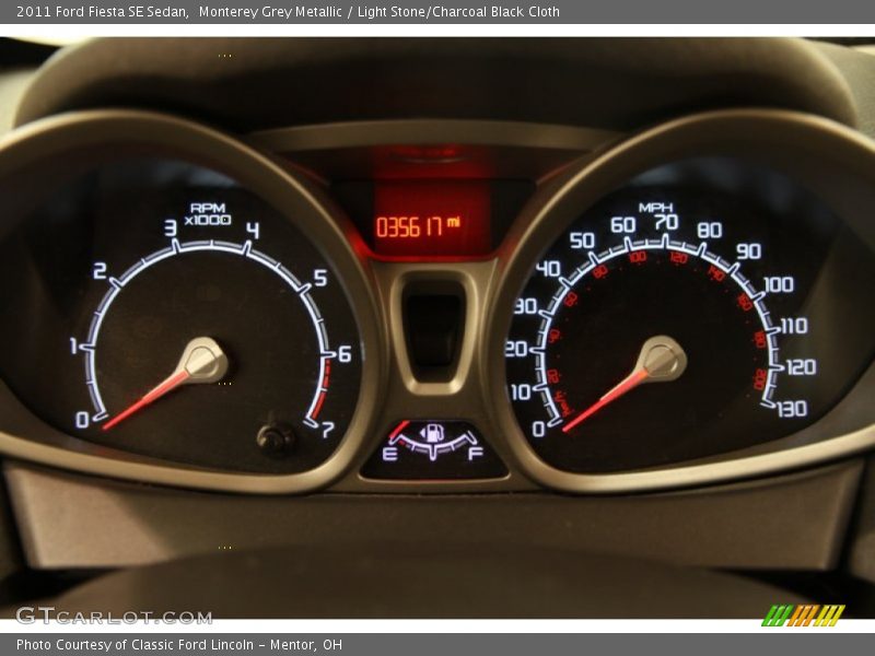 Monterey Grey Metallic / Light Stone/Charcoal Black Cloth 2011 Ford Fiesta SE Sedan