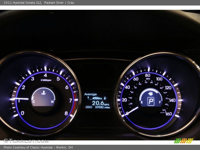 Radiant Silver / Gray 2011 Hyundai Sonata GLS