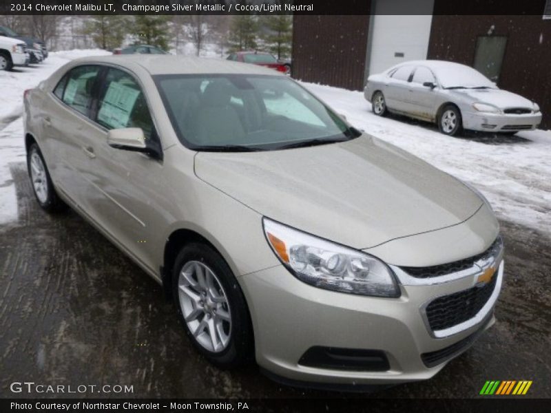 Champagne Silver Metallic / Cocoa/Light Neutral 2014 Chevrolet Malibu LT